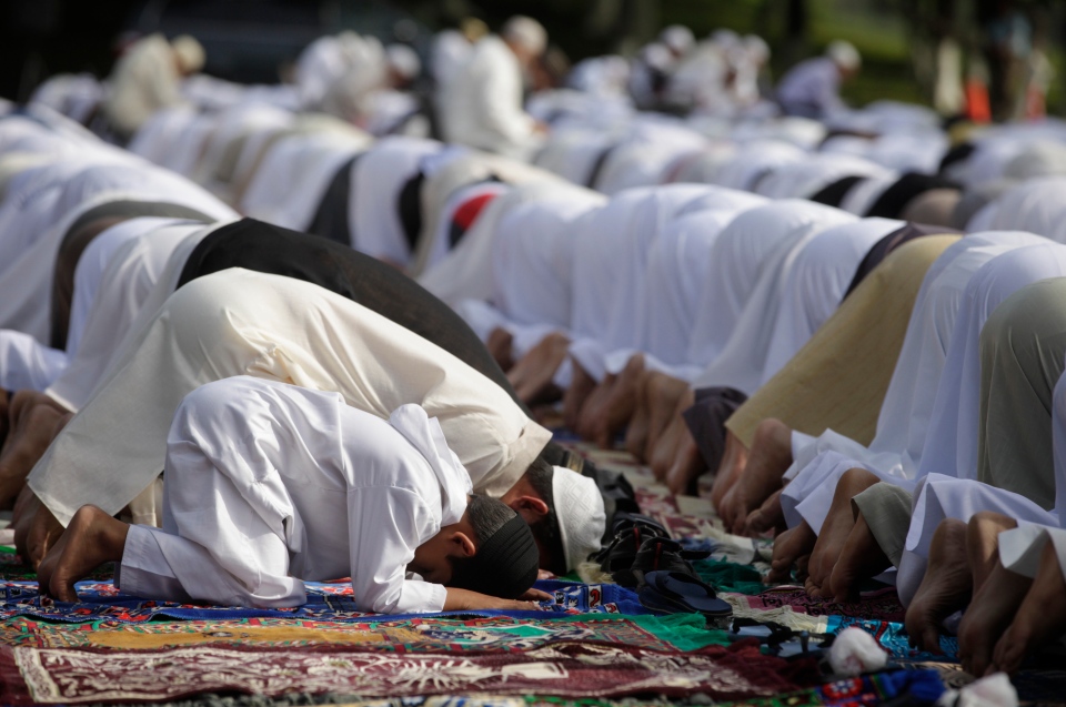 Muslims celebrate the end of fasting month of Ramadan, but 