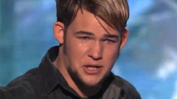 James Durbin shed tears after being eliminated from 'American Idol,' Thursday, May 12, 2011.
