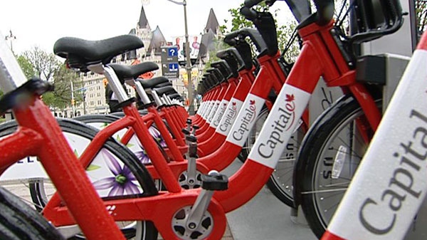 The National Capital Commission launched its BIXI bike program, Wednesday, May 18, 2011. The program makes bikes available for rent at 10 locations in Ottawa-Gatineau. 