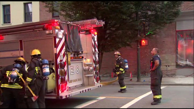 A fire in a new apartment building shut down part of Granville Street this morning. (CTV)