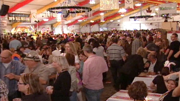 An Okotberfest festhall is seen in this undated image taken from video.