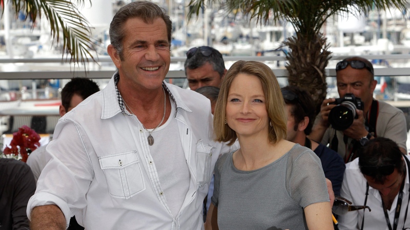 Mel Gibson and director Jodie Foster pose during a photo call for 'The Beaver' at the 64th international film festival, in Cannes, southern France, Wednesday, May 18, 2011. (AP / Lionel Cironneau)