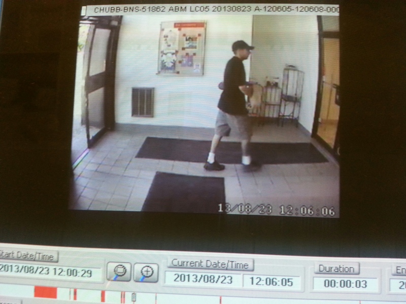Windsor police released a security image of a suspect wanted in an Ottawa Street bank robbery. 