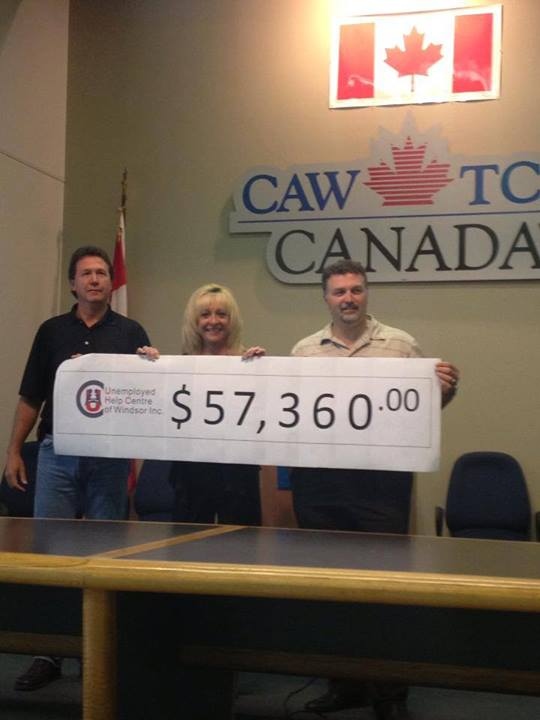 CAW food bank cheque