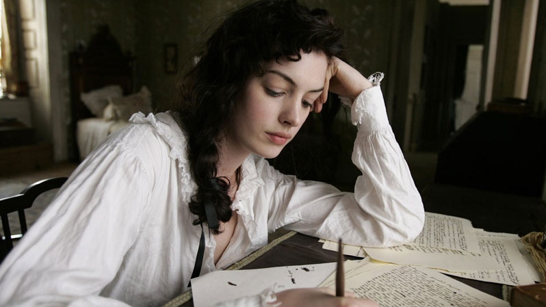 In this undated photo released by Miramax films, Anne Hathaway portrays author Jane Austen in the film "Becoming Jane."