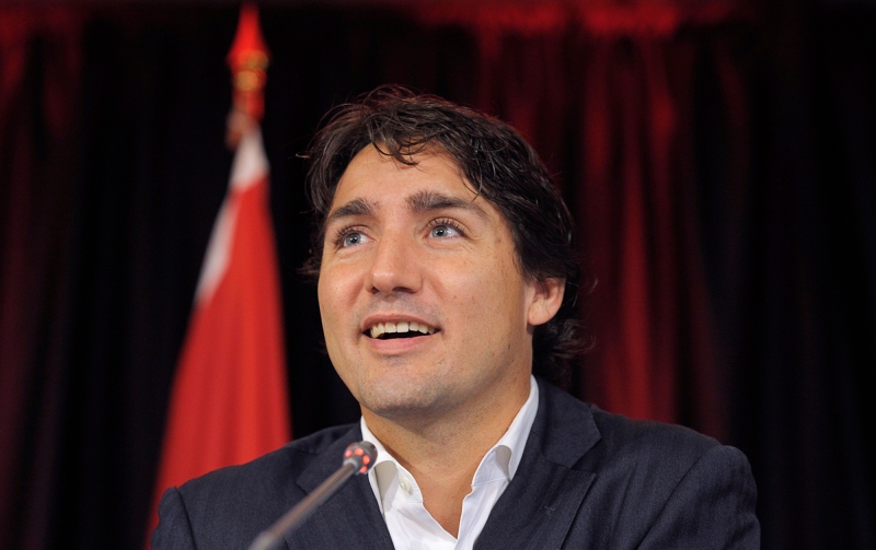 Liberal leader Justin Trudeau speaks at the opening of the Liberal caucus in Georgetown, P.E.I. on Wednesday, Aug. 28, 2013. (Nathan Rochford / THE CANADIAN PRESS)