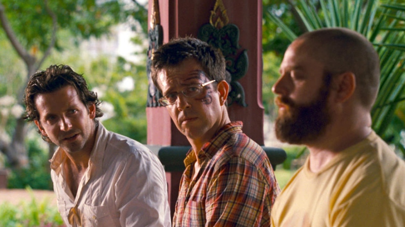 Zack Galifianakis, Bradley Cooper and Ed Helms in a scene from Warner Bros. Pictures' 'The Hangover Part II.'