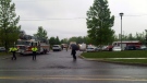 Emergency crews at the scene of an auto shop explosion at Mother Teresa High School in Ottawa on Thursday, May 26, 2011.