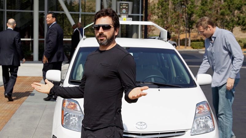 Sergey Brin takes a ride in driverless car 