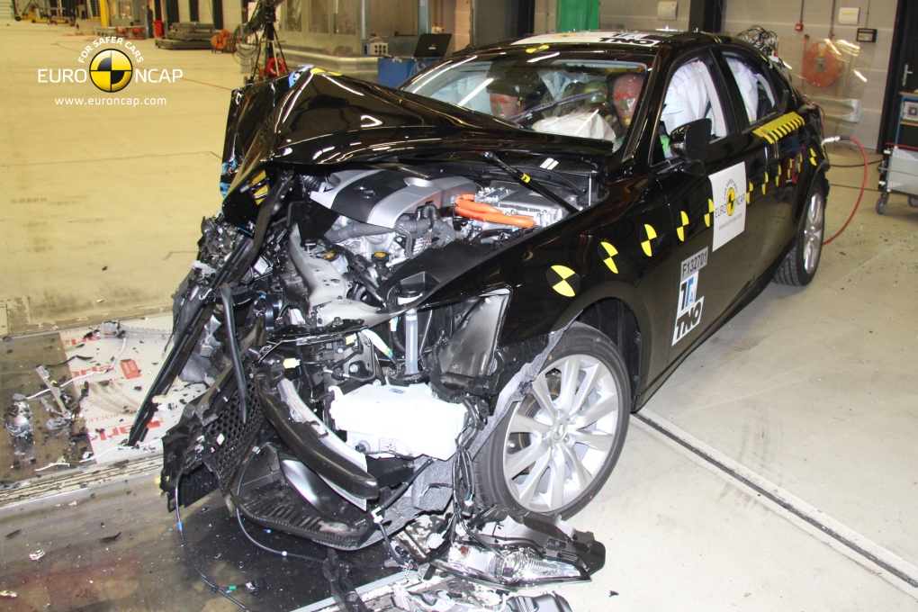 Lexus IS 300h after a head-on crash
