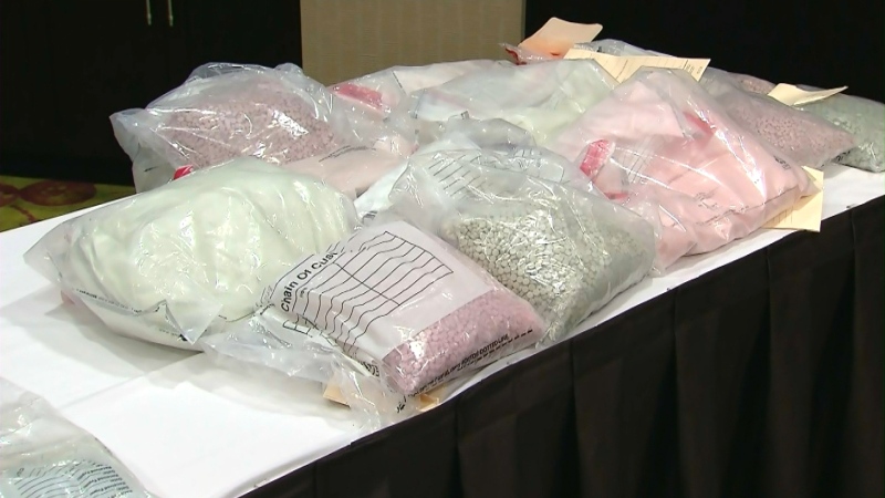 Police display methamphetamine at a news conference Thursday, Sept. 5, 2013.