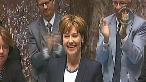B.C. Premier Christy Clark was sworn in as a member of the provincial legislature after a narrow byelection victory earlier this month. Monday, May 30, 2011. (Prov. of BC)