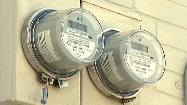 Smart meters are seen at a home in Kitchener, Ont.