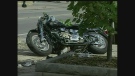 Motorcycle crash at Sandwich and Brock Streets