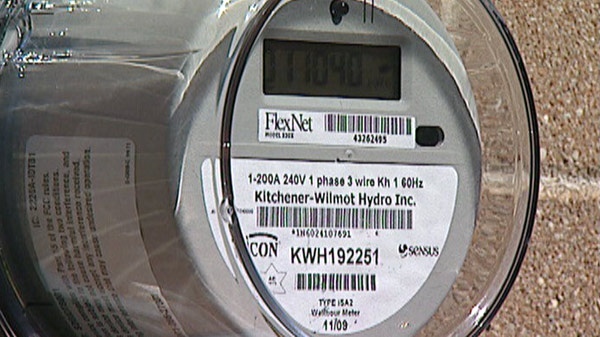 A smart meter is seen in Kitchener, Ont.