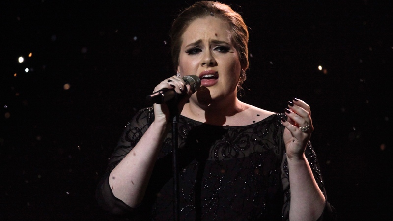 Adele performs on stage for the Brit Awards 2011 at The O2 Arena in London, Tuesday, Feb. 15, 2011. (AP / Joel Ryan)
