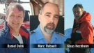 The three men killed in the Arctic helicopter crash are seen in this composite photo.  