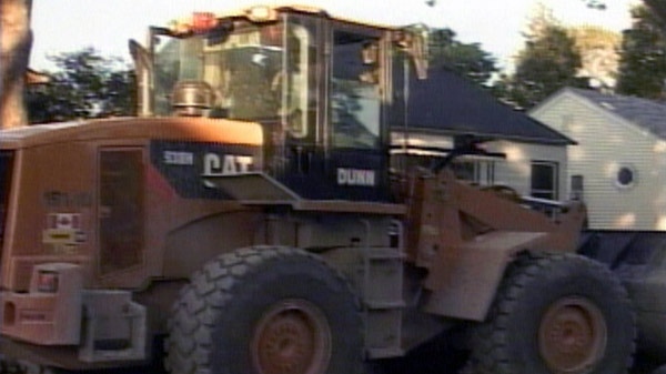 Construction equipment is seen at the site of a fatal acident in Windsor, Ont. on Wednesday, June 1, 2011.
