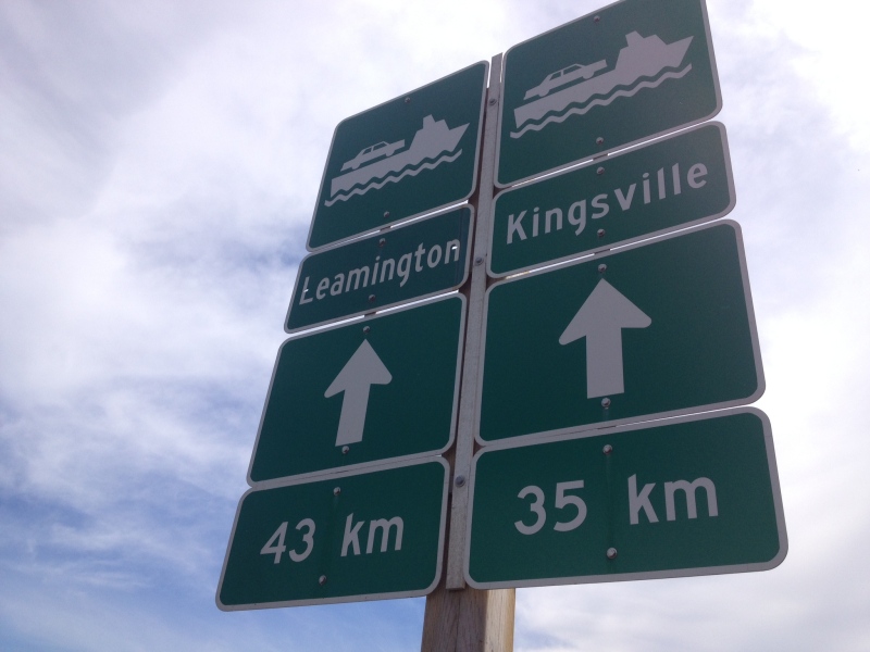 A Leamington sign has now been fixed with the correct spelling, Wednesday, Sept. 18, 2013. (Chris Campbell / CTV Windsor)