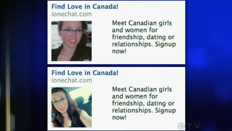 An online dating ad for ionechat.com featured a photo of Rehtaeh Parsons under the heading ‘Find Love in Canada.’ 