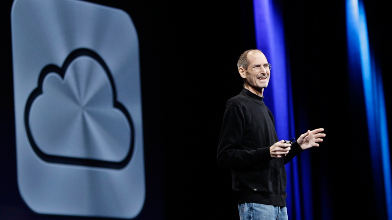 Apple CEO Steve Jobs introduces iCloud during a keynote address to the Apple Worldwide Developers Conference in San Francisco, Monday, June 6, 2011. (AP / Paul Sakuma) 