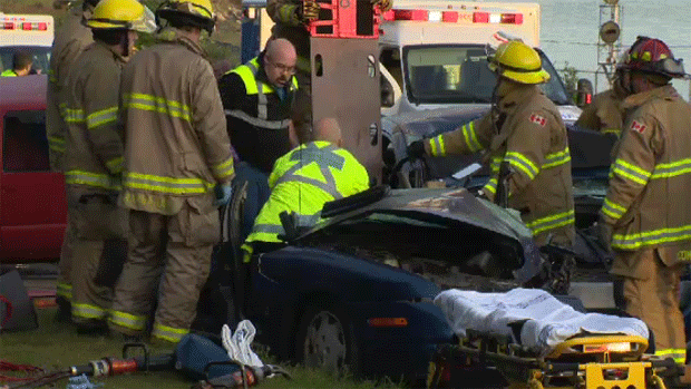 Five people have been sent to hospital in Halifax after a four-vehicle accident on the Bedford Highway early Friday. (CTV Atlantic)