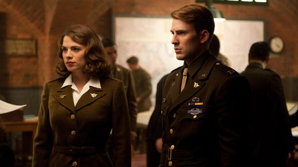 Hayley Atwell and Chris Evans in Marvel Studios' 'Captain America: The First Avenger'
