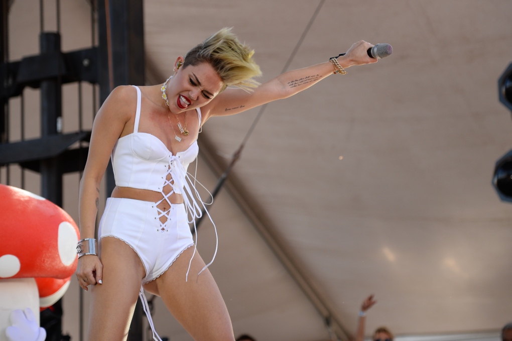 Miley Cyrus performs at iHeartRadio in Las Vegas.
