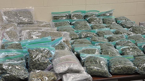 Officers seized approximately 30 pounds of packaged marijuana at the location in Winnipeg, said RCMP. (Image courtesy RCMP)