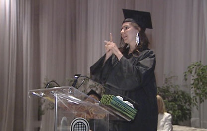 Lisa Mezza, who is deaf, overcame many obstacles to earn her high school diploma.
