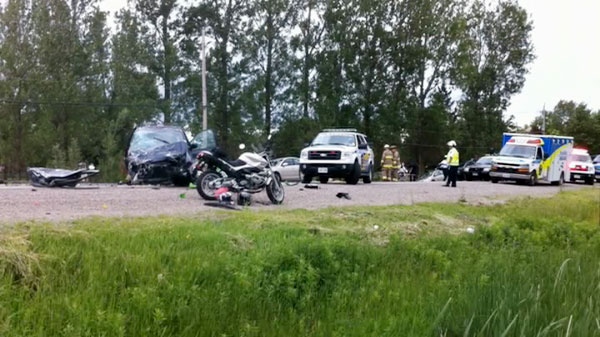 A stretch of Highway 9 was closed after a multi-vehicle collision on Sunday, June 12, 2011. 