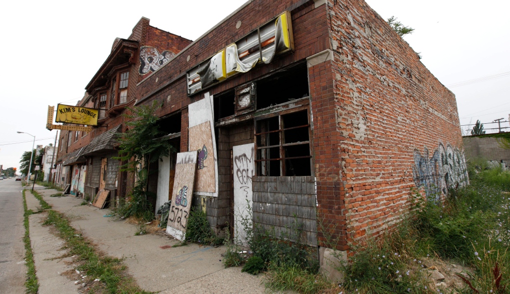 A section of vacant stores in Detroit