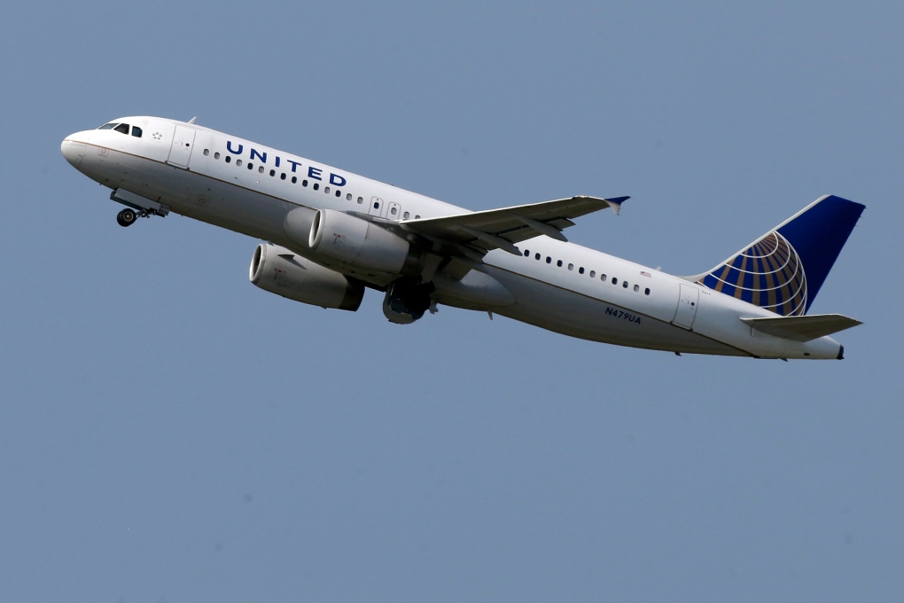 United Airlines jet takes off