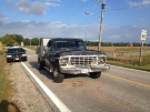 Essex County OPP say a pickup truck rear-ended a school bus in Stoney Point, Ont., on Monday, Sept. 30, 2013. (Christie Bezaire / CTV Windsor.)