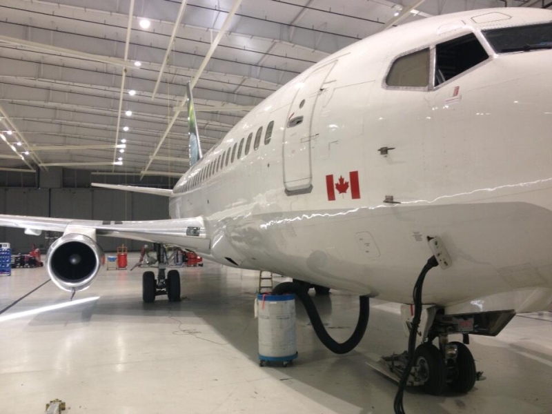 A plane sits in the massive hangar at Windsor Airport in Windsor, Ont., on Monday, Sept. 30, 2013. (Rich Garton / CTV Windsor)