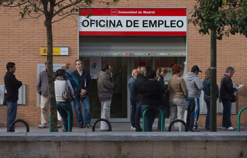 An unemployment registry office in Madrid, Spain