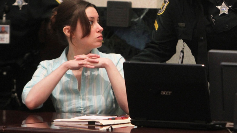 Casey Anthony sits at the defense table in the courtroom during her murder trial at the Orange County Courthouse, in Orlando, Fla., Wednesday, June 15, 2011. (AP / Red Huber) 