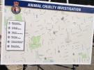 A York Regional police map shows the locations of where six different severed cat head were found in the community of Whitchurch-Stouffville. (Tamara Cherry / CTV Toronto)