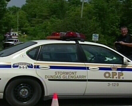 Two OPP officers were sent to hospital with severe burns following a standoff at a home near Martintown, north of Cornwall, Monday, June 9, 2008.
