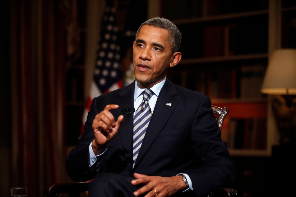 U.S. President Barack Obama talks to AP