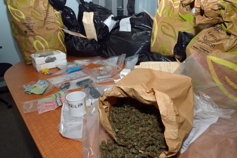 Chatham-Kent OPP released this photo of drugs seized from a Moraviantown residence.