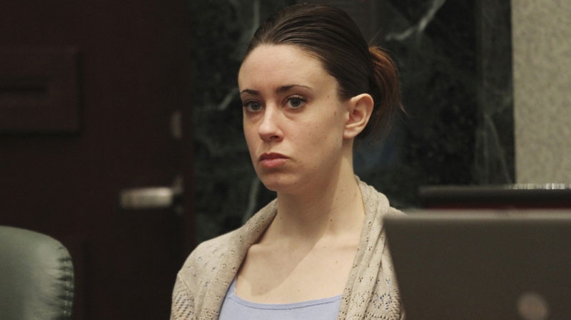 Casey Anthony appears in the courtroom before the start of Day 24 of her murder trial at the Orange County Courthouse in Orlando, Fla. on Tuesday, June 21, 2011. (AP Photo/Red Huber, Pool)