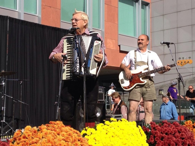 Polka king Walter Ostanek performs at the Oktoberfest opening ceremonies on Friday, Oct. 11, 2013. (Abigail Bimman / CTV Kitchener)