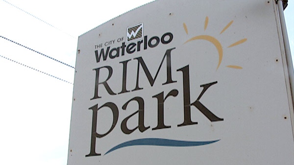 A sign for the RIM Park recreation complex is seen in Waterloo, Ont. on Wednesday, June 22, 2011.