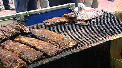 The smell of barbeque ribs and chicken wafted through the air at the Sparks Street Mall in Ottawa, Wednesday, June 22, 2011.