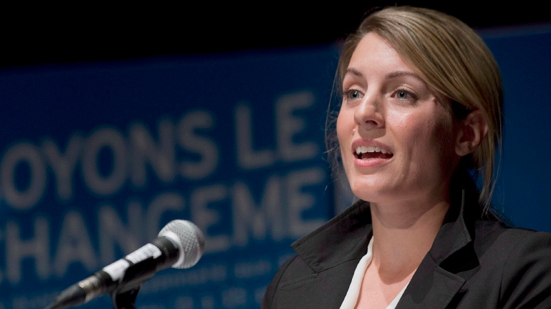 Montreal mayoralty candidate Melanie Joly speaks t