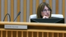 Cambridge Ward 5 Coun. Pam Wolf is seen at a council meeting in this file photo.