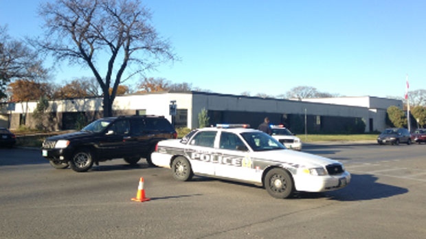 Winnipeg police respond to the vehicle-pedestrian collision Friday morning near Charles and Mountain.