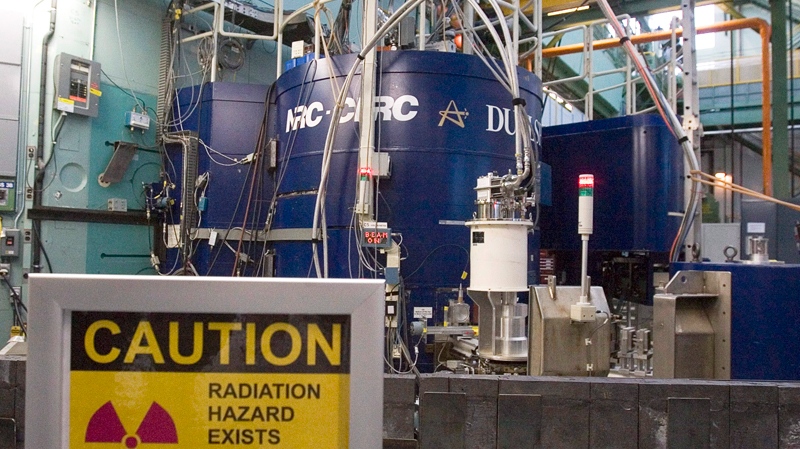 A warning sign is posted at the AECL plant in Chalk River, Ont. on Wednesday, Dec. 19, 2007. (Fred Chartrand / THE CANADIAN PRESS)