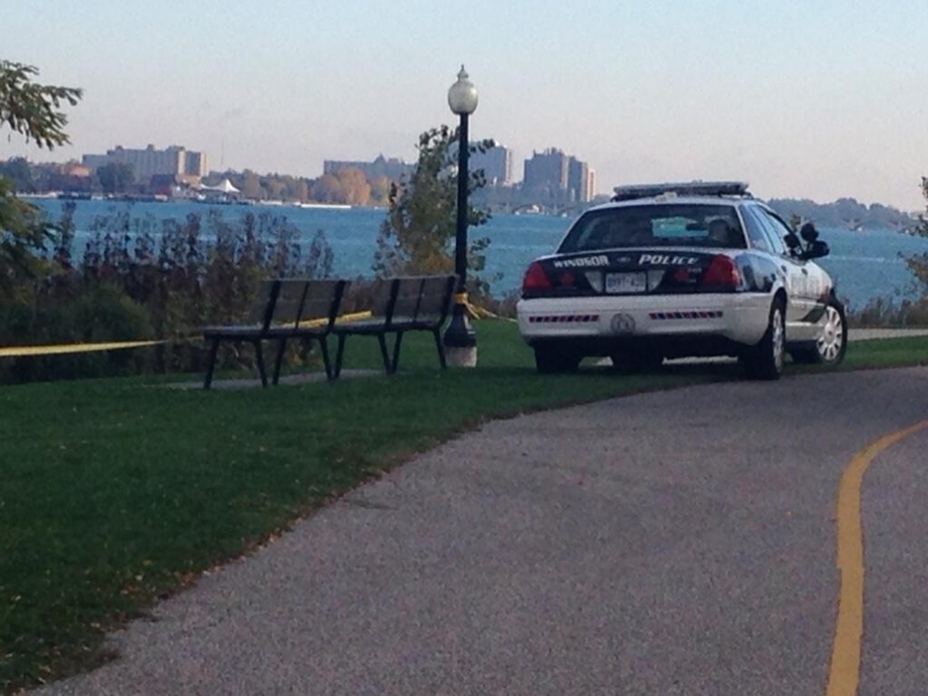 Windsor police at riverfront